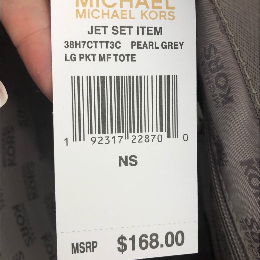 SOLD!!! NWT Michael Kors Jet Set Grey Lg Pocket MF - Picture 8 of 8